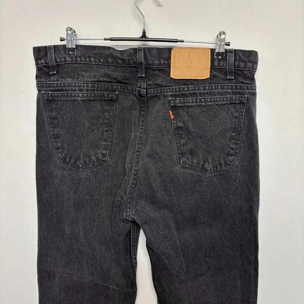 Vintage Levi's 505 Orange Tab Regular Fit Size 40x30 Black Denim USA C130 -14